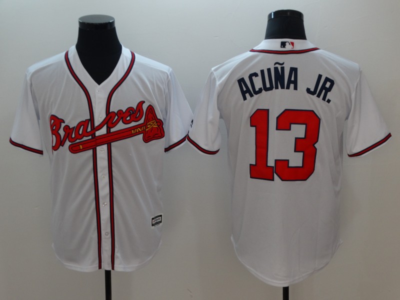 Men Atlanta Braves #13 Acuna jr White Game MLB Jerseys->atlanta falcons->NFL Jersey